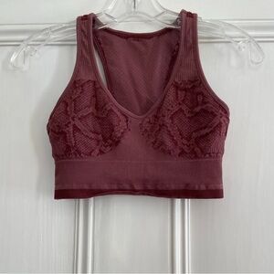 Varley Burgundy Textured Sports Bra Small